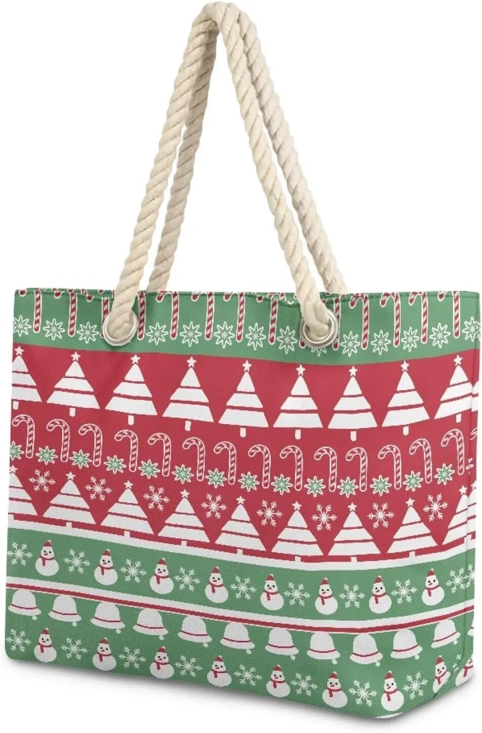 Vacation Beach Bag for Ladiess Women Medium Casual Travel Tote Bag Swim Pool Totes Bag with Hemp Rope Handle