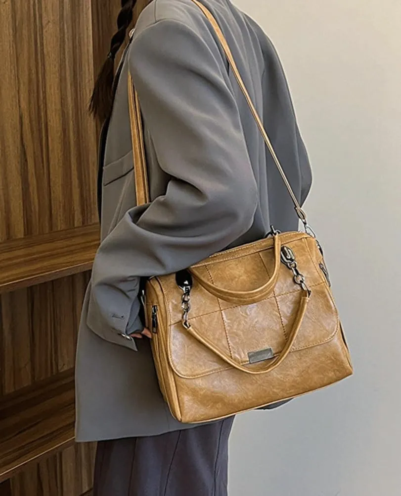 Vegan Leather Totes for Women Large Shouler Bag Fashion Crossbody Bag Purse Top Handle Satchel for Work Travel