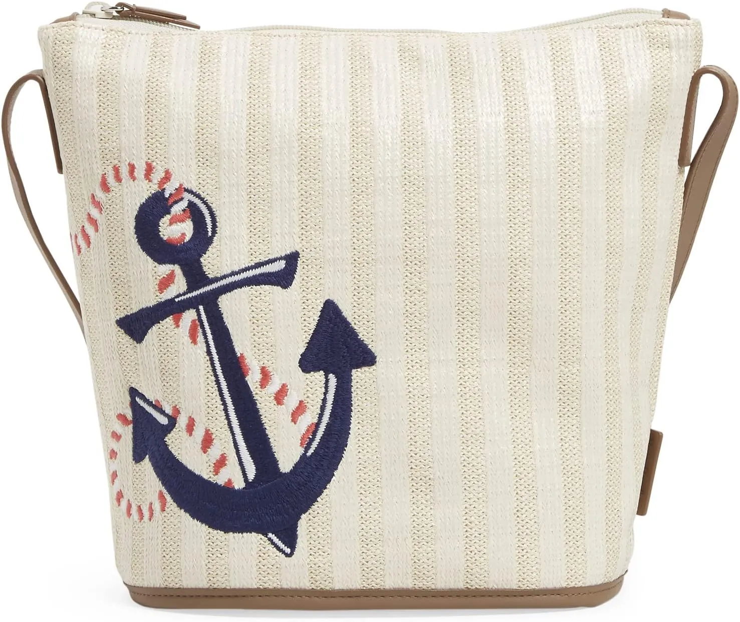 Vera Bradley Women's Straw Bucket Crossbody Purse