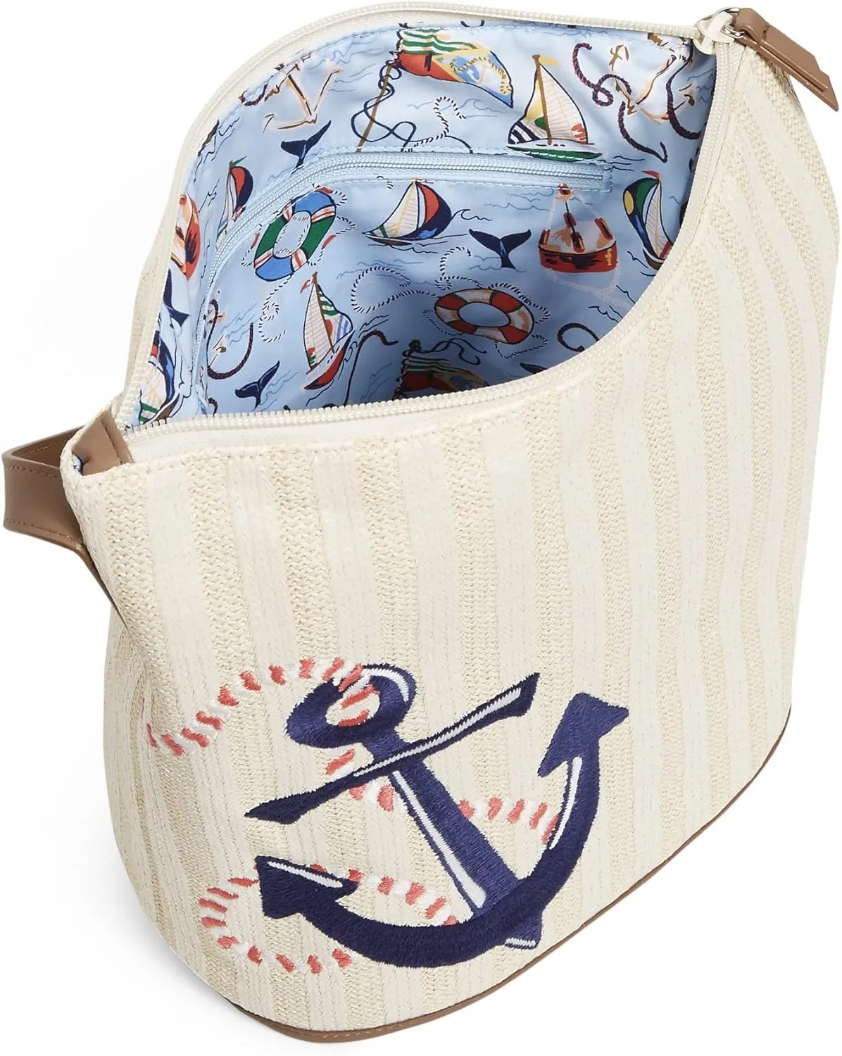 Vera Bradley Women's Straw Bucket Crossbody Purse