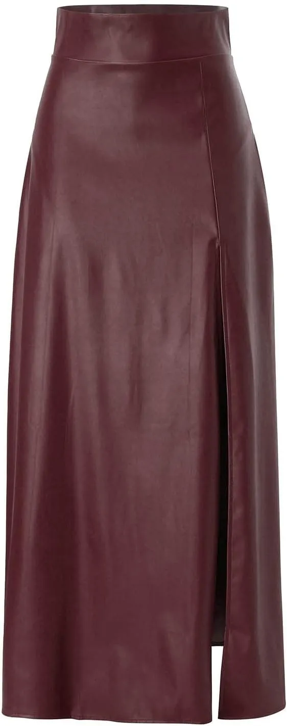 Woman New Sexy Leather Clothes High Split Irregular Skirt Leather Skirt Sexy Skirts for Women