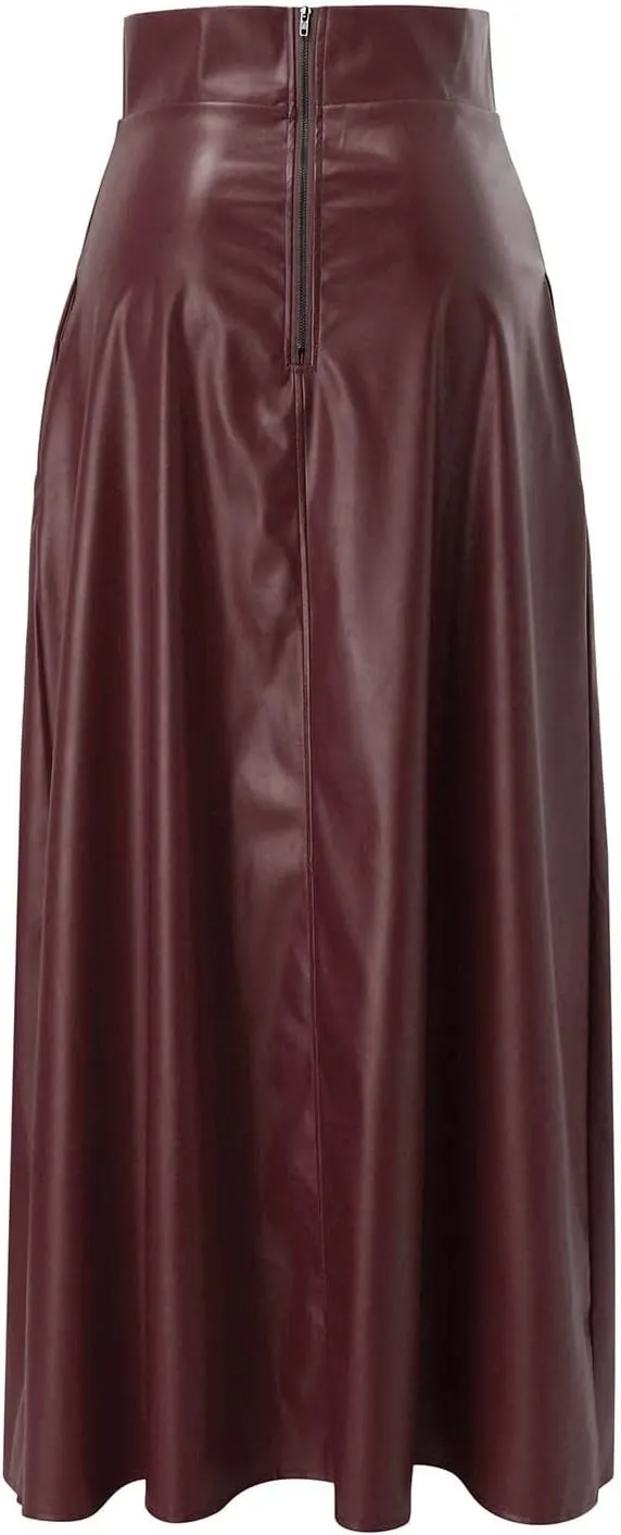 Woman New Sexy Leather Clothes High Split Irregular Skirt Leather Skirt Sexy Skirts for Women