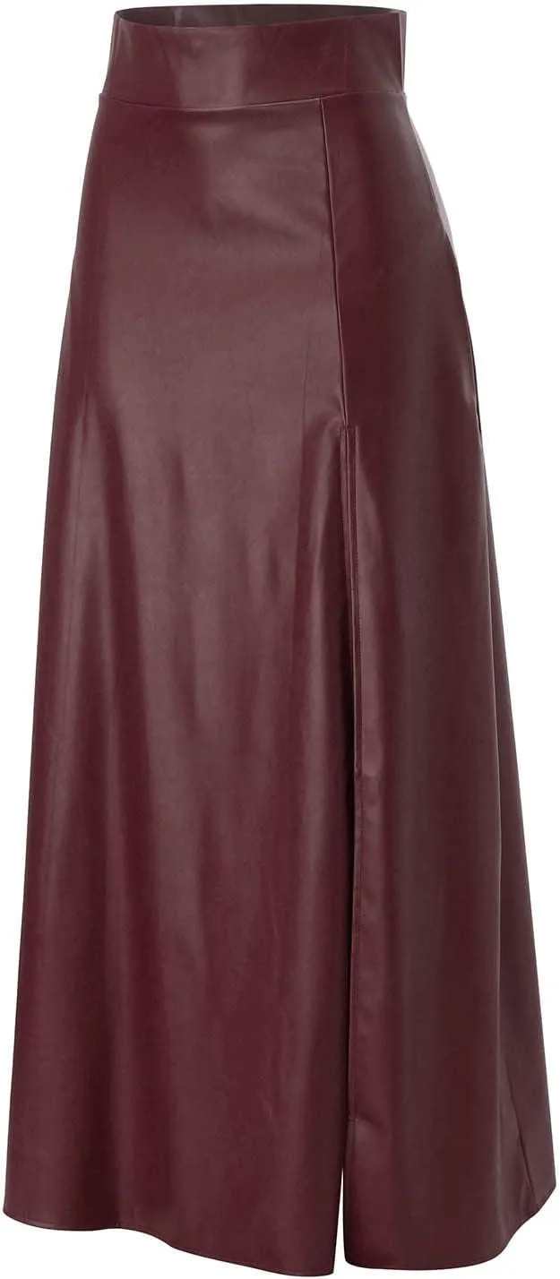 Woman New Sexy Leather Clothes High Split Irregular Skirt Leather Skirt Sexy Skirts for Women