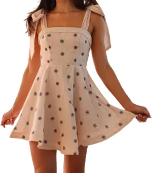 Women Summer Square Neck Sleeveless A Line Mini Sundress Backless Y2k Floral Short Dress Party Beach Dresses