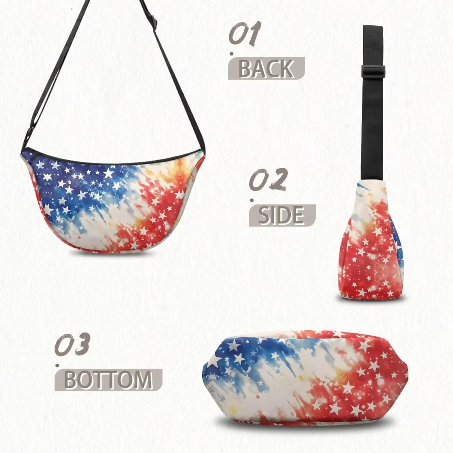 Women Trendy Crossbody Bag Men Lightweight Sling Crescent Purses with Adjustable Strap Fanny Packs Casual Handbag