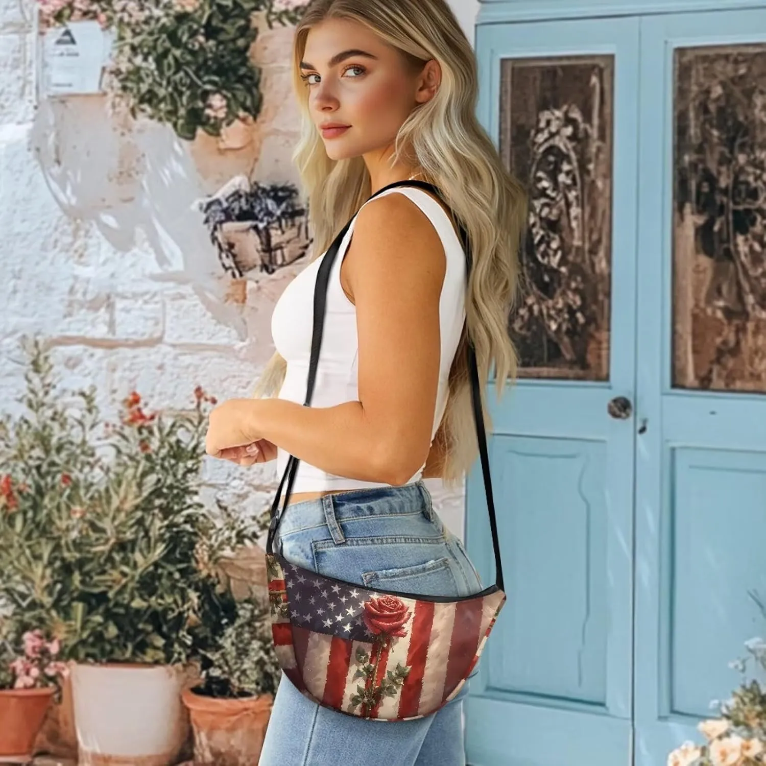 Women Trendy Crossbody Bag Men Lightweight Sling Crescent Purses with Adjustable Strap Fanny Packs Casual Handbag