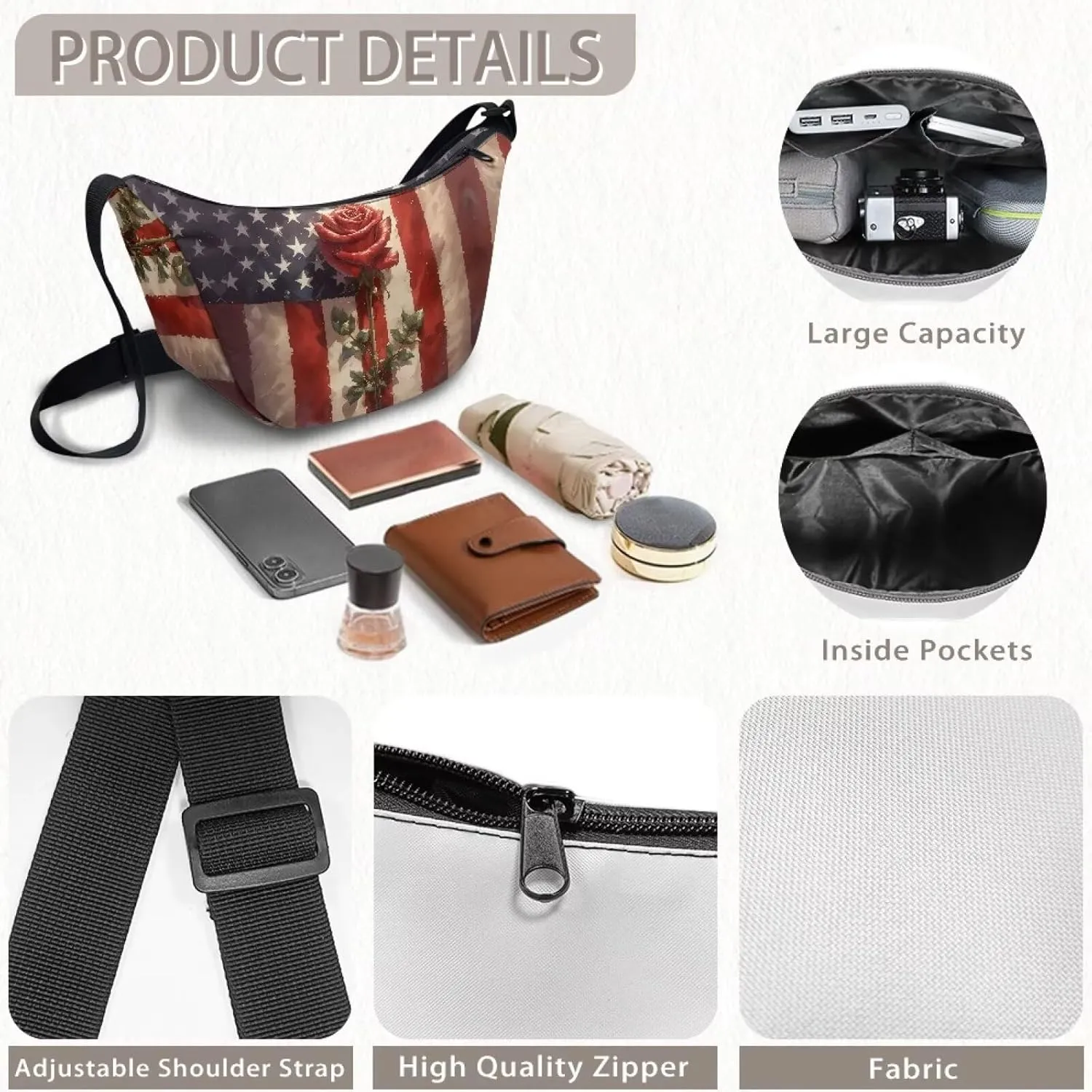 Women Trendy Crossbody Bag Men Lightweight Sling Crescent Purses with Adjustable Strap Fanny Packs Casual Handbag