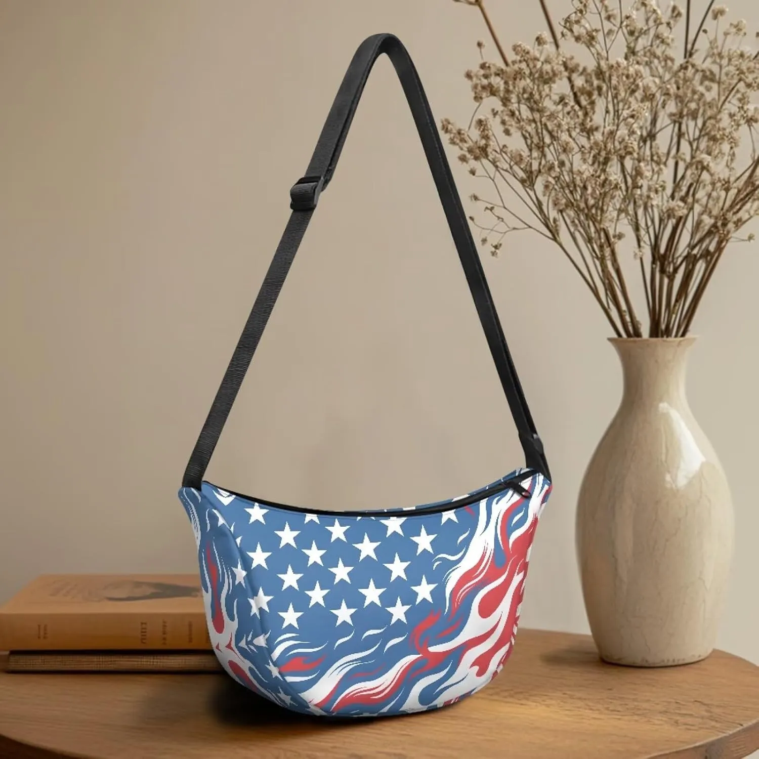 Women Trendy Crossbody Bag Men Lightweight Sling Crescent Purses with Adjustable Strap Fanny Packs Casual Handbag