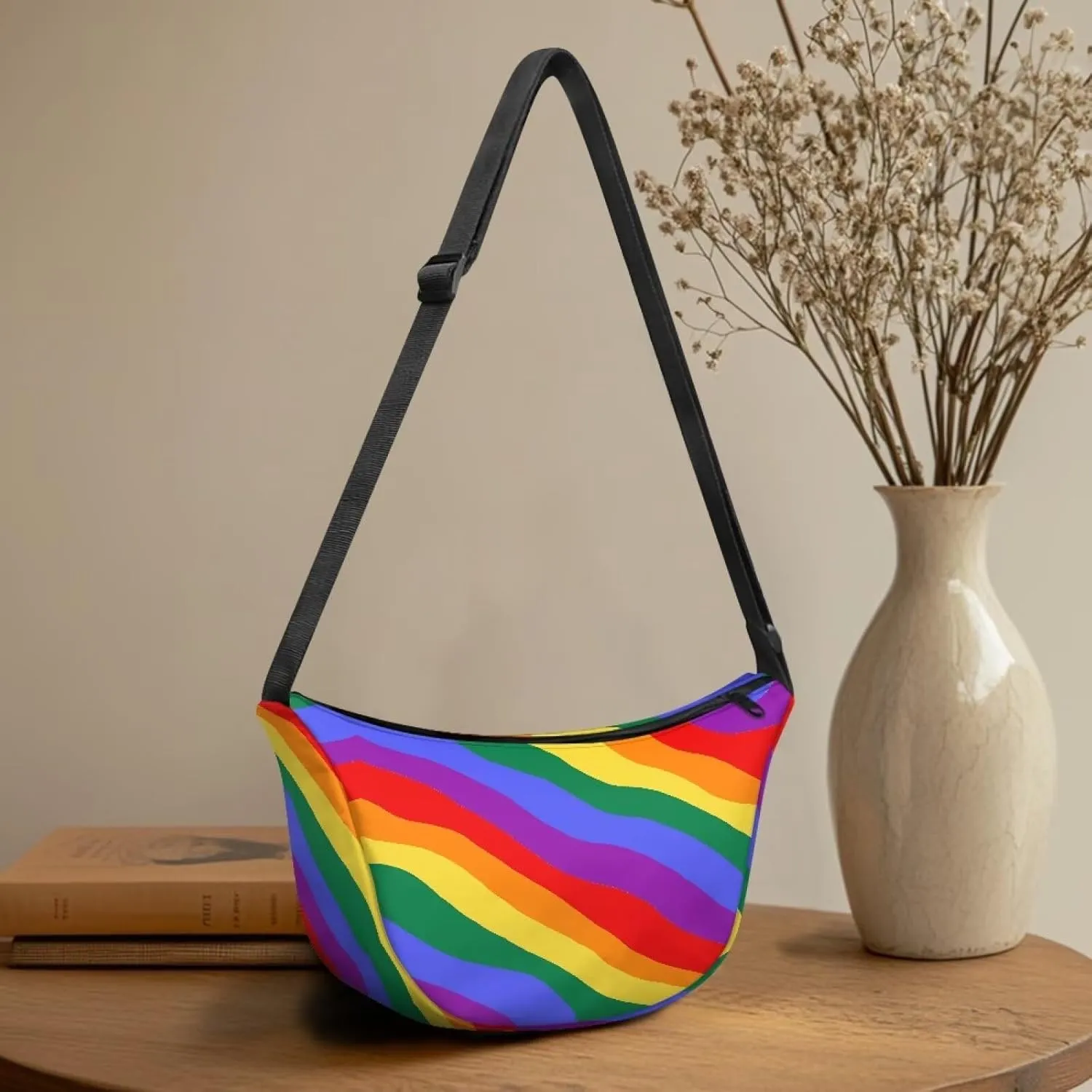Women Trendy Crossbody Bag Men Lightweight Sling Crescent Purses with Adjustable Strap Fanny Packs Casual Handbag