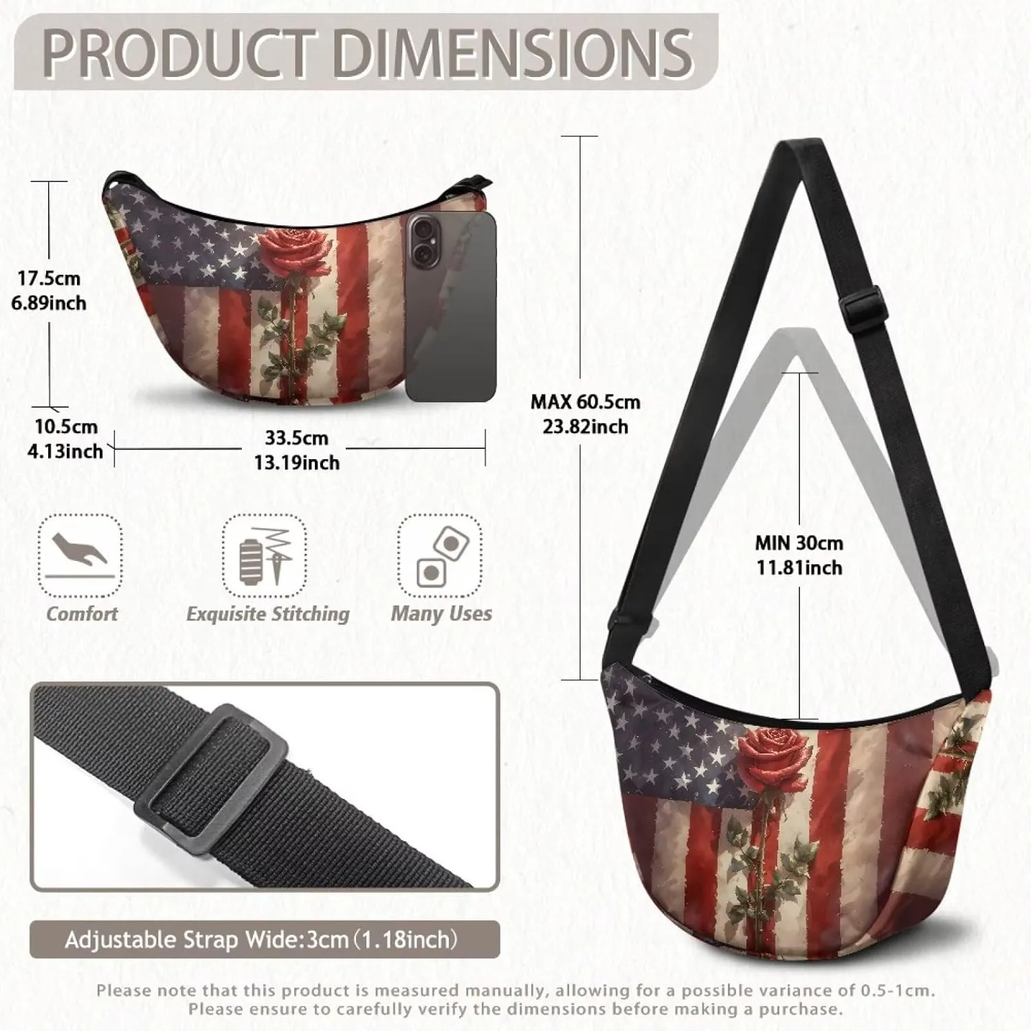 Women Trendy Crossbody Bag Men Lightweight Sling Crescent Purses with Adjustable Strap Fanny Packs Casual Handbag