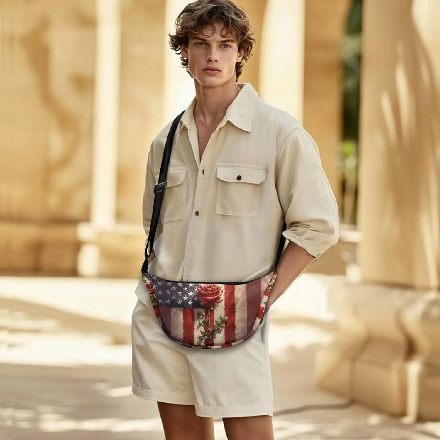 Women Trendy Crossbody Bag Men Lightweight Sling Crescent Purses with Adjustable Strap Fanny Packs Casual Handbag