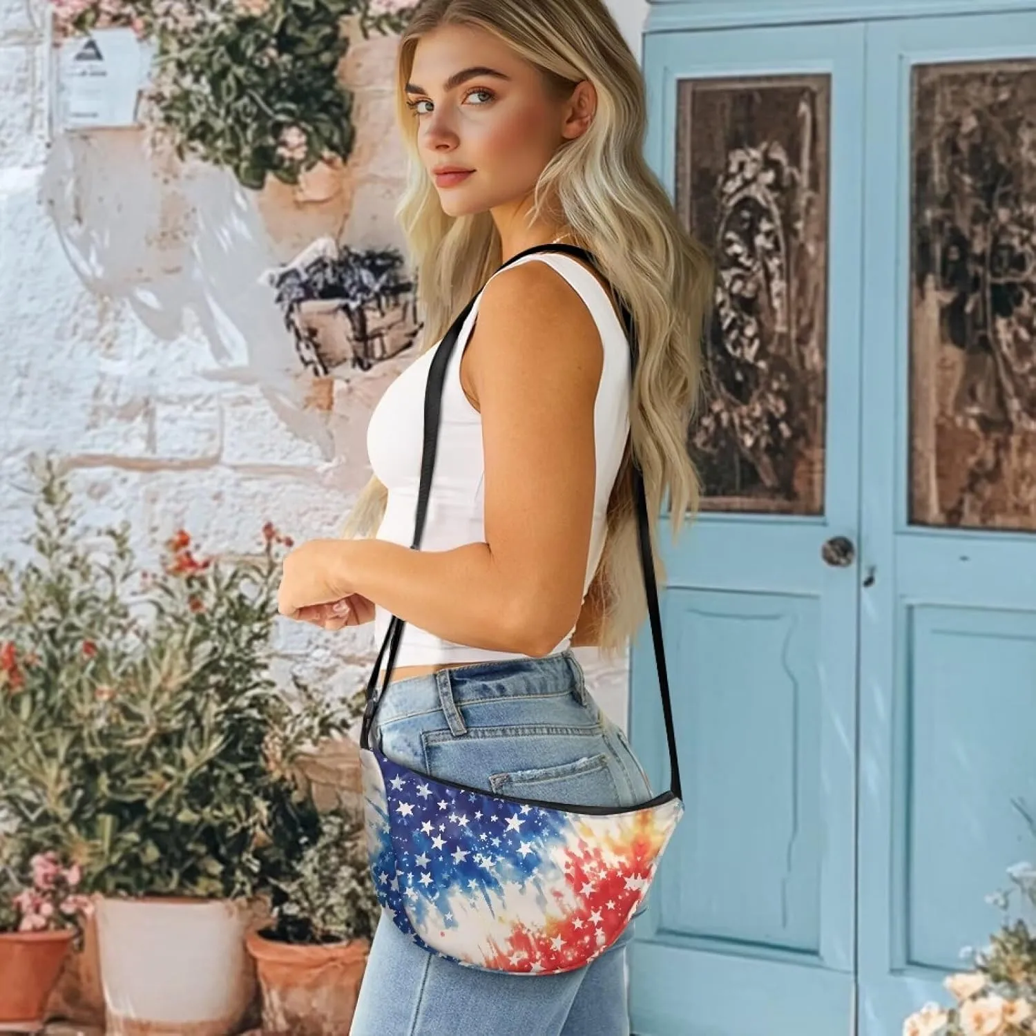 Women Trendy Crossbody Bag Men Lightweight Sling Crescent Purses with Adjustable Strap Fanny Packs Casual Handbag