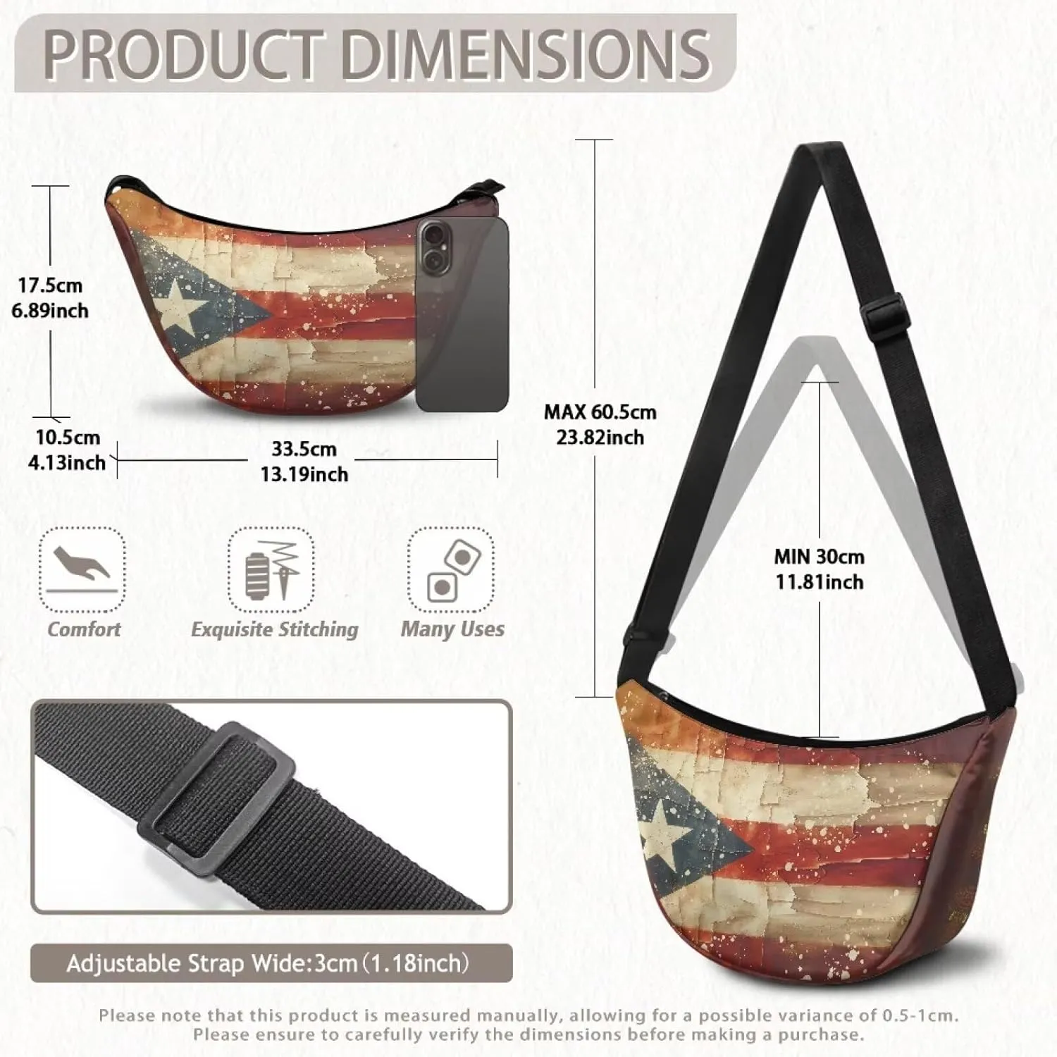 Women Trendy Crossbody Bag Men Lightweight Sling Crescent Purses with Adjustable Strap Fanny Packs Casual Handbag