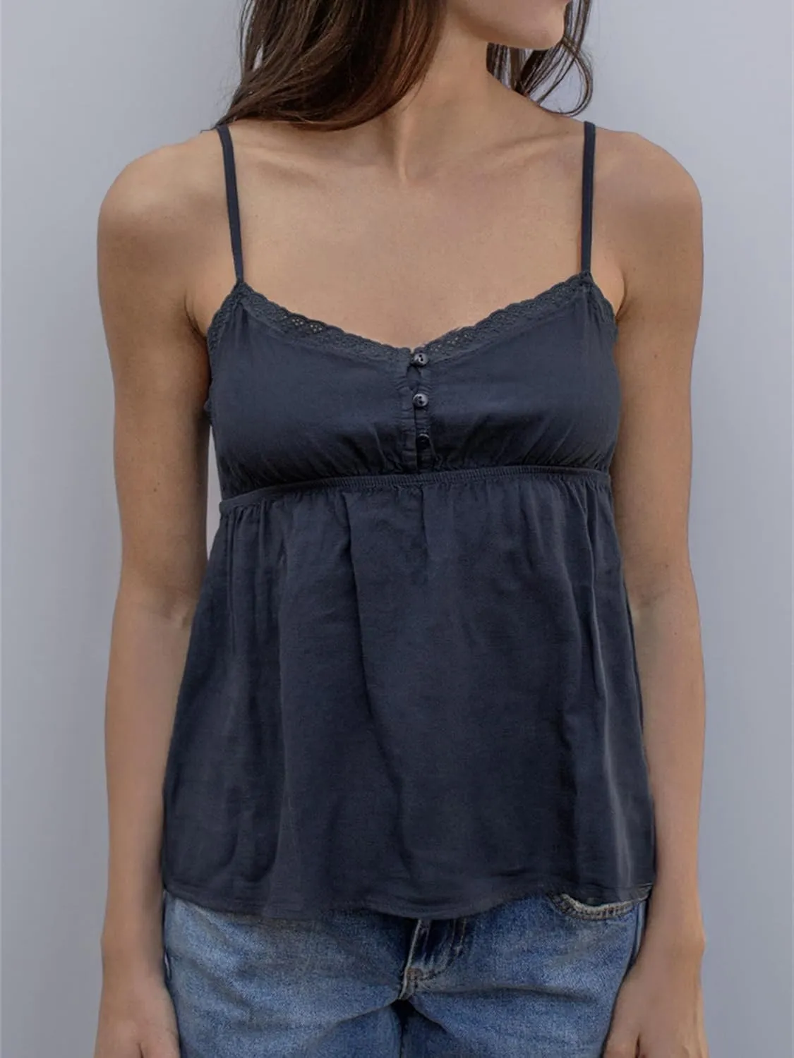 Women Y2k Babydoll Cami Top Sexy Lace Ruffle V Neck Spaghetti Strap Peplum Tank Tops Coquette Going Out Streetwear