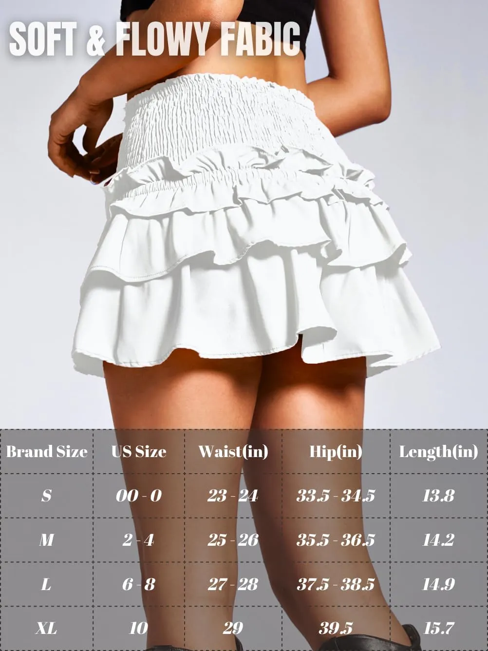 Women's 2000s Fashion Ruffle Short Skirt, Layered Tiered Pleated Flowy Cute Mini Skort, Sexy Vacation Outfits Rave