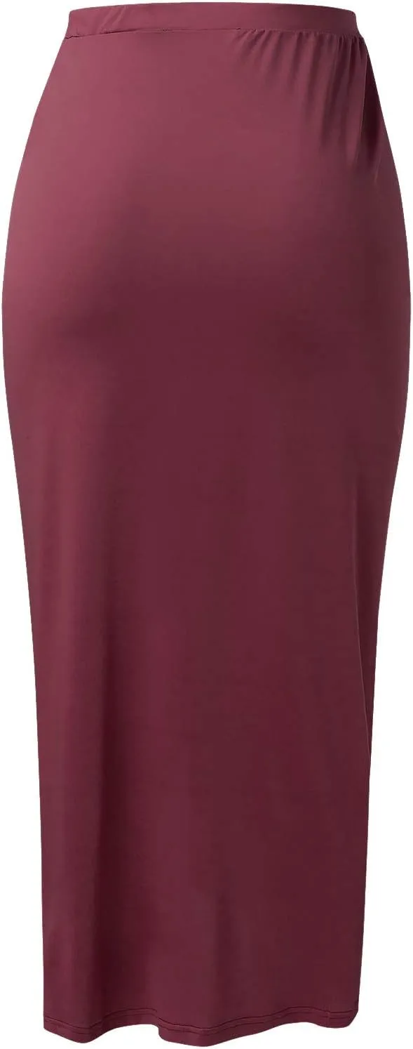 Womens A Line Midi Skirt Wrap Women's Draped Skirt High Waist Slit Solid Elastic Asymmetrical Skirts for Women