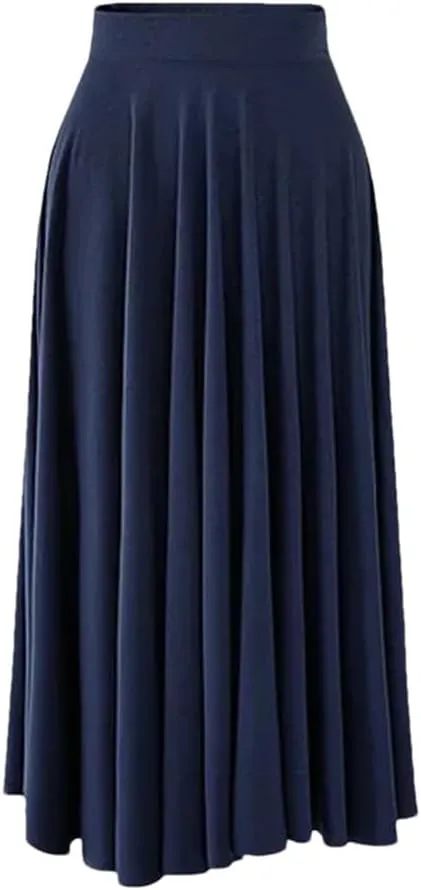Women's Fashion High-Waisted Mid Length Skirt Loose-Fit Wide-Leg Umbrella A-Line Skirts