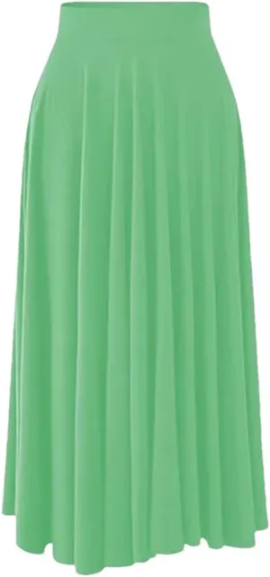 Women's Fashion High-Waisted Mid Length Skirt Loose-Fit Wide-Leg Umbrella A-Line Skirts