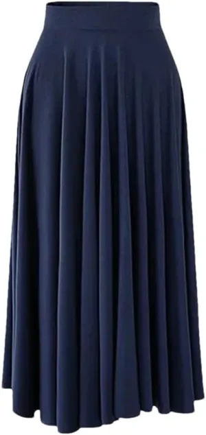 Women's Fashion High-Waisted Mid Length Skirt Loose-Fit Wide-Leg Umbrella A-Line Skirts