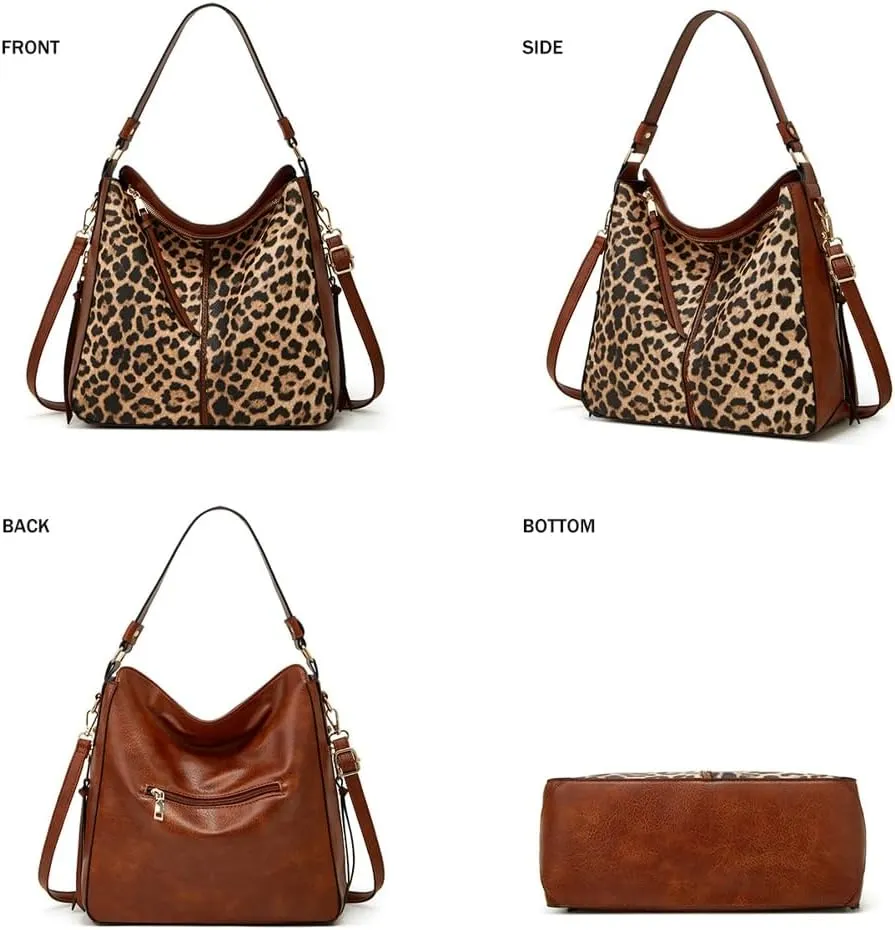 Women's Fashion Vegan Leather Totes 3pcs Handbag Large Crossbody Shouler Bag Purse Travel Top Handle Satchel