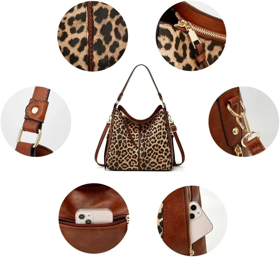 Women's Fashion Vegan Leather Totes 3pcs Handbag Large Crossbody Shouler Bag Purse Travel Top Handle Satchel