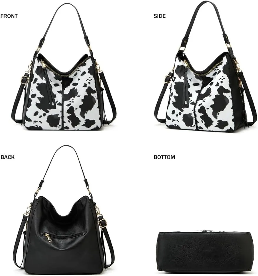 Women's Fashion Vegan Leather Totes 3pcs Handbag Large Crossbody Shouler Bag Purse Travel Top Handle Satchel