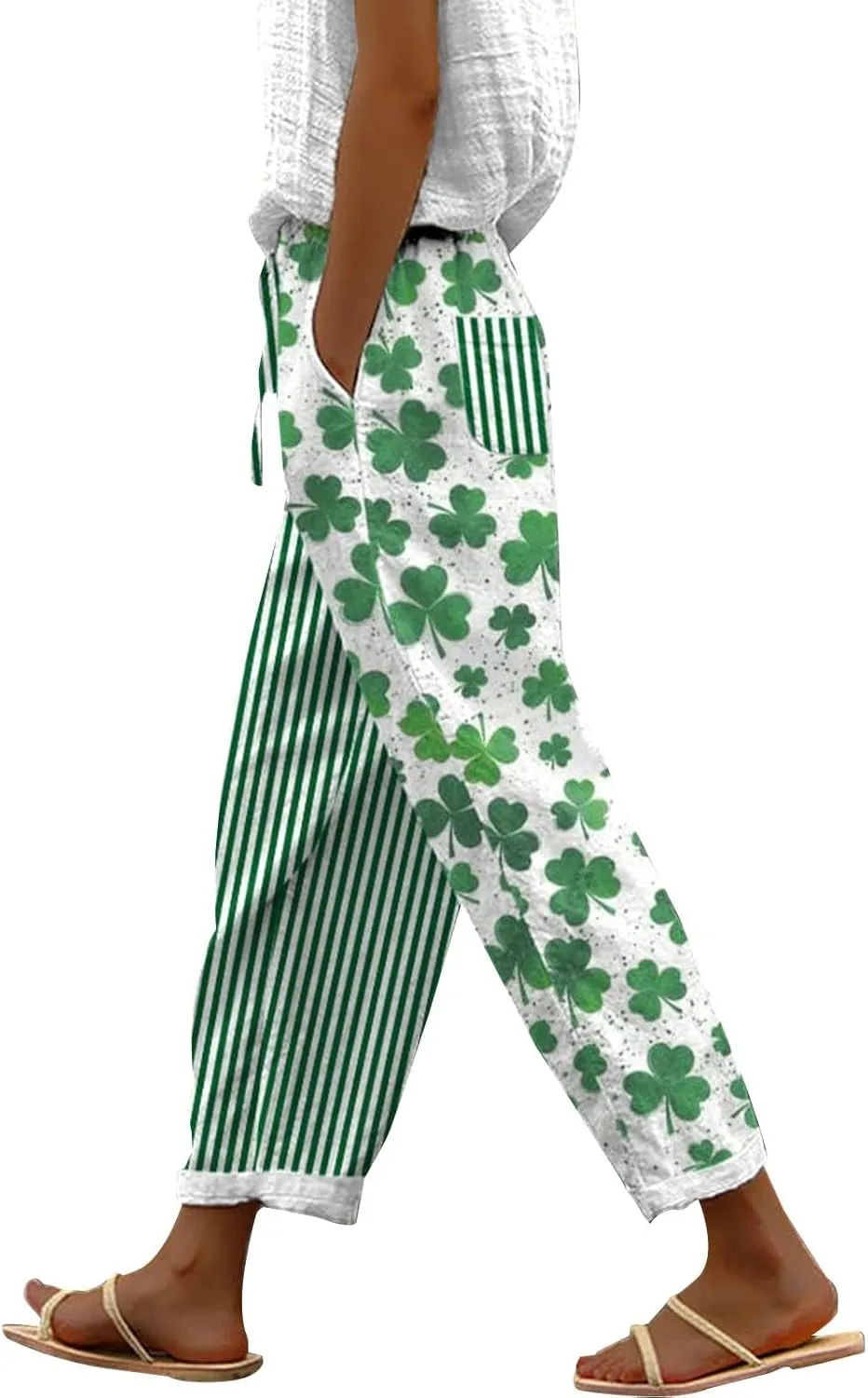 Womens Leggings and Summer Casual Drawstring Pants Casual Slacks Business Pants with Pockets Linen Pants for Women