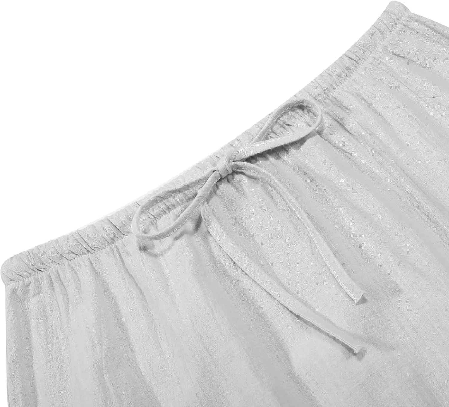 Women's Linen Maxi Skirts Elastic Waisted Baggy High Waisted Casual Skirt Drawstring Lightweight Comfortable Skorts
