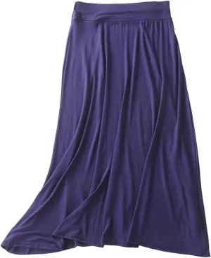 Womens Long Maxi Skirt Modal Cotton Solid Lightweight Flowy Elastic Waist A-Line Skirt Casual Summer Lounge Long Skirt