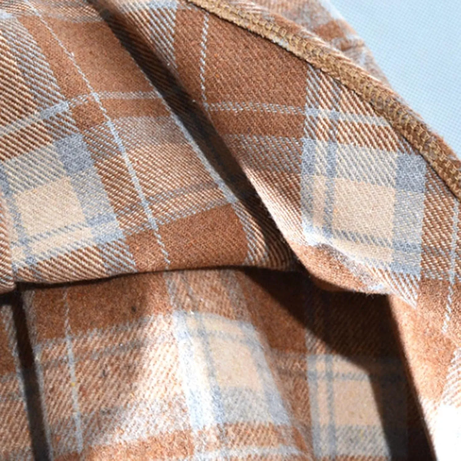 Women's Plaid Skirt Elastic High Waist Wool Skirts Trendy A Line Tiered Ruffle Swing Skirt Casual Loose Long Skirts