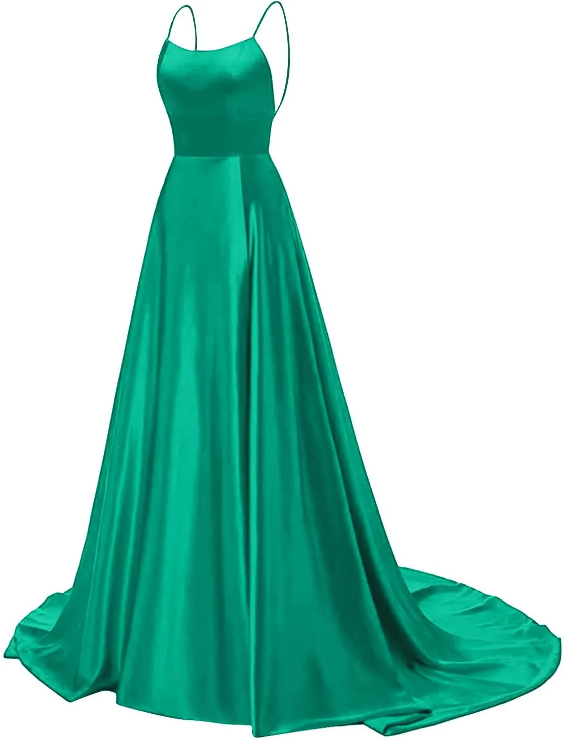 Women's Plus Size Chiffon Off Shoulder Formal Dress with Side Slit Spaghetti Straps Prom Dress Elegant Maxi Dress