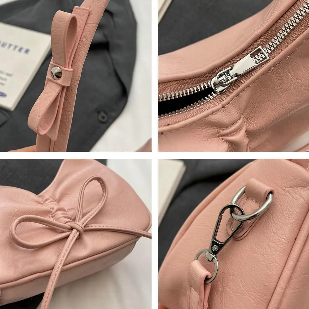 Womens Shoulder Crossbody Bag Trendy Vegan Leather Tote Dumpling Purses Y2k Small Handbag Armpit Bag Top Handle Satchel
