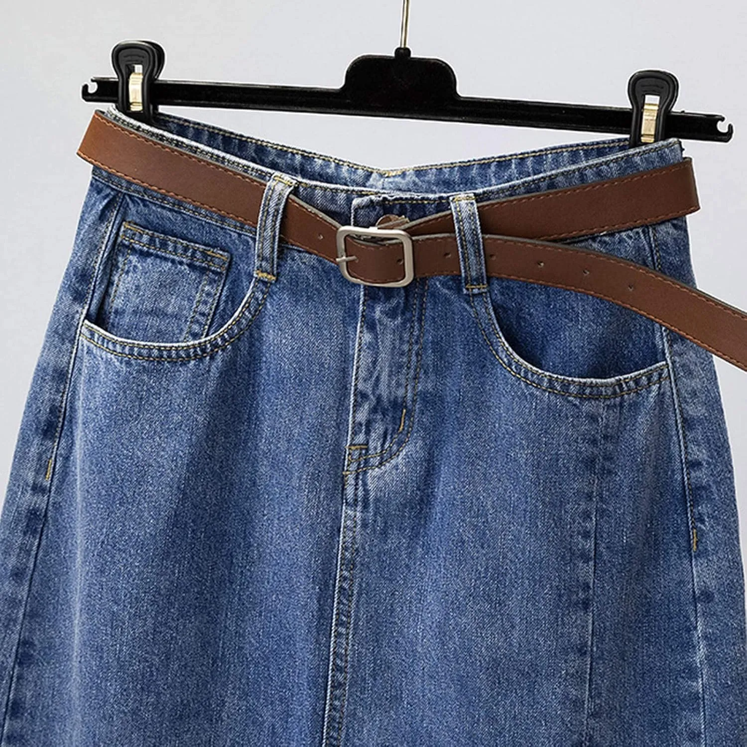 Women's Skirts Women's Embroidery High Waisted Mid Length Spring and Summer New Slimming Slit Bag Tutu Skirts