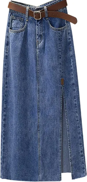 Women's Skirts Women's Embroidery High Waisted Mid Length Spring and Summer New Slimming Slit Bag Tutu Skirts