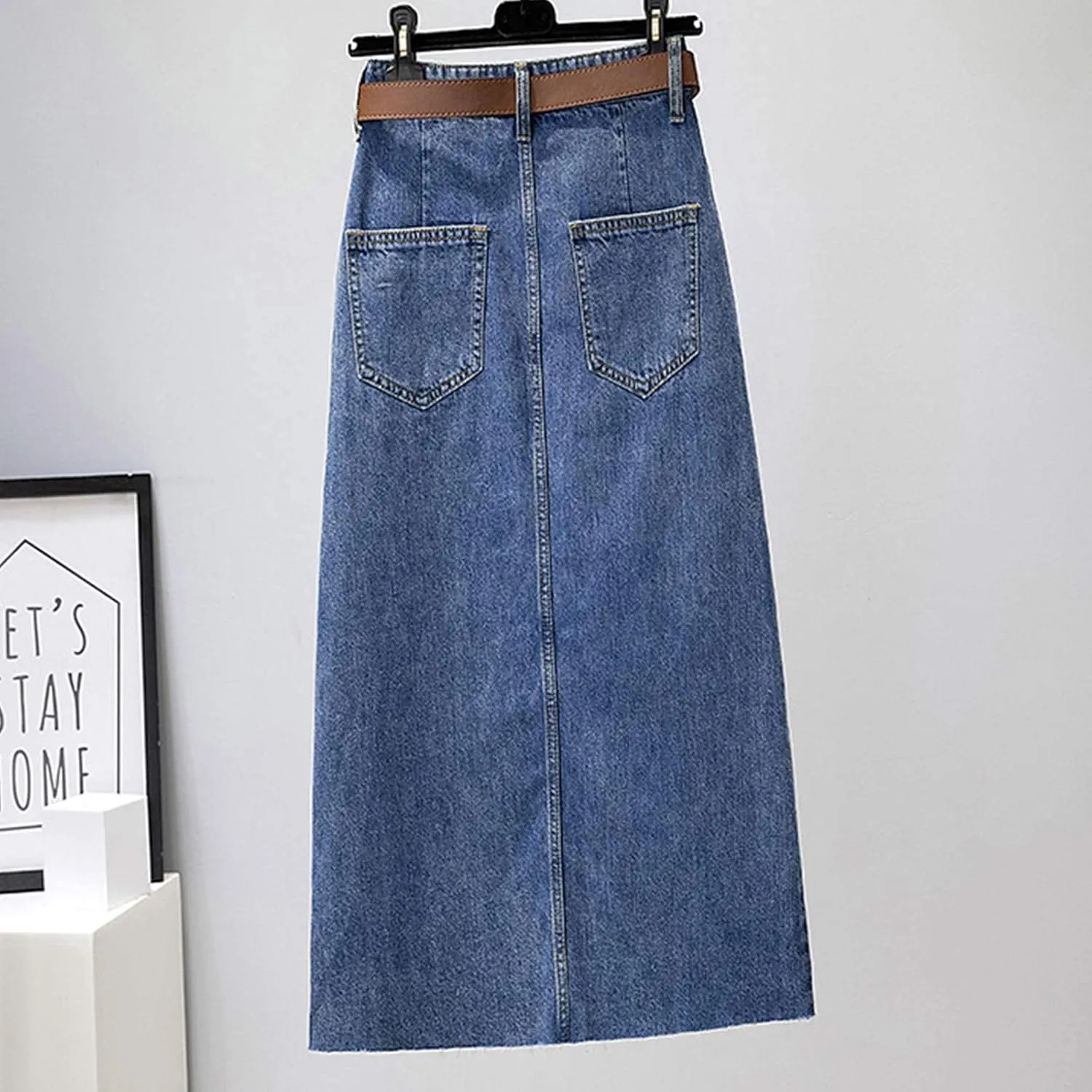 Women's Skirts Women's Embroidery High Waisted Mid Length Spring and Summer New Slimming Slit Bag Tutu Skirts