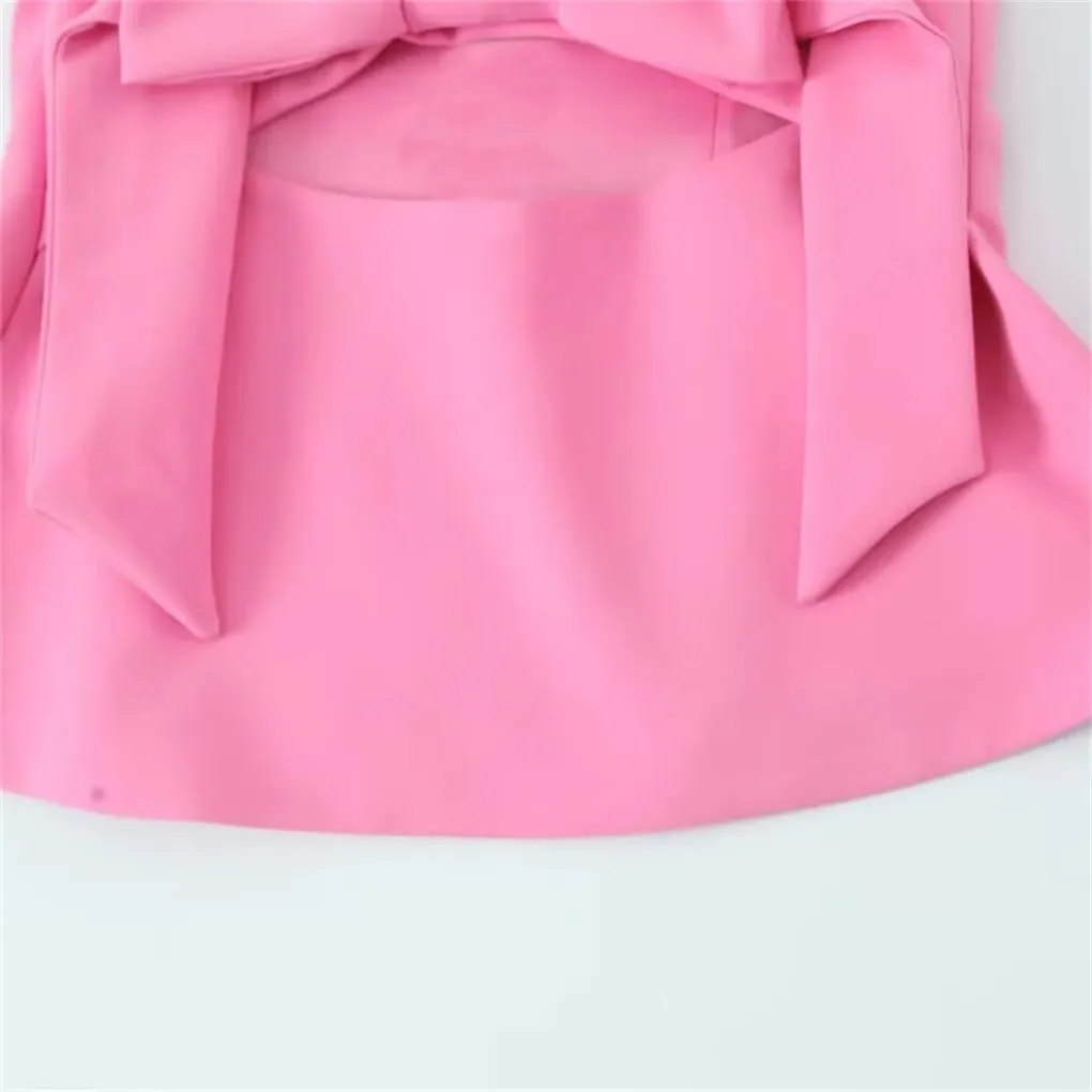 Women's Solid Color Camisole with Bowknot On The Back