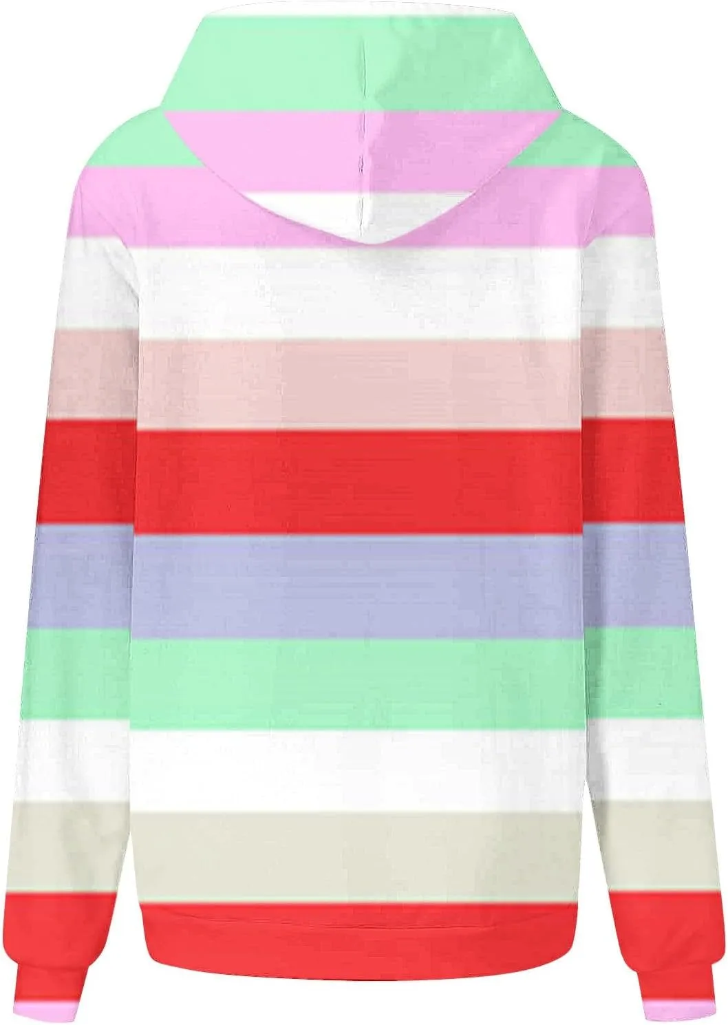 Womens Striped Hoodies Color Block Drawstring Hoodie Oversized Pullover Casual Fall Fashion Loose Fit Sweatshirt