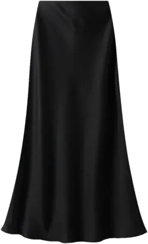 Women's Summer High Waisted Slim Elegant Satin Skirt Elastic Waist Mid-Length Party Wedding Skirts