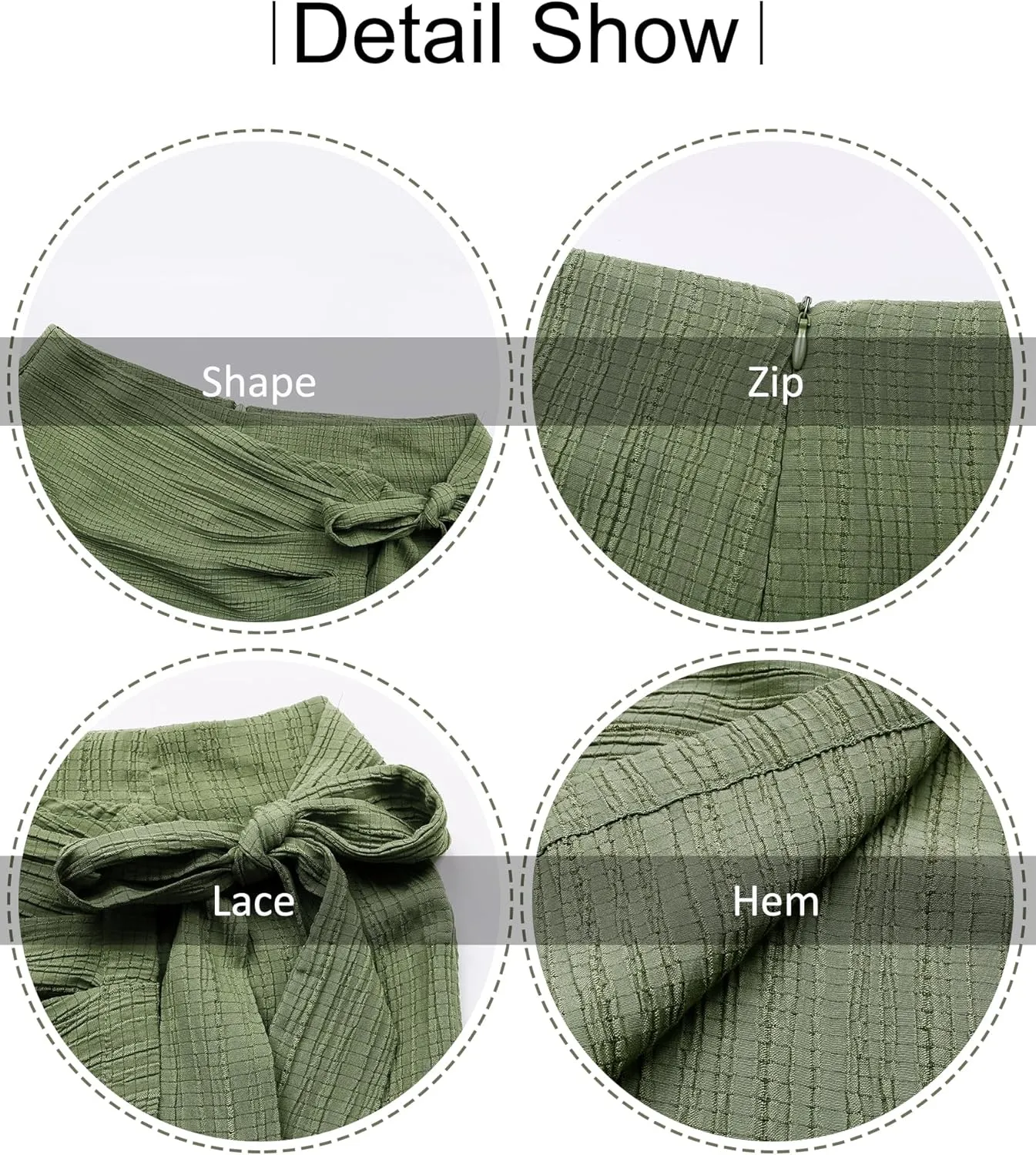 Women's Summer Mini Wrap Skirt High Waist Knotted Belted Skorts Fashion Zip Loose Casual Skirt