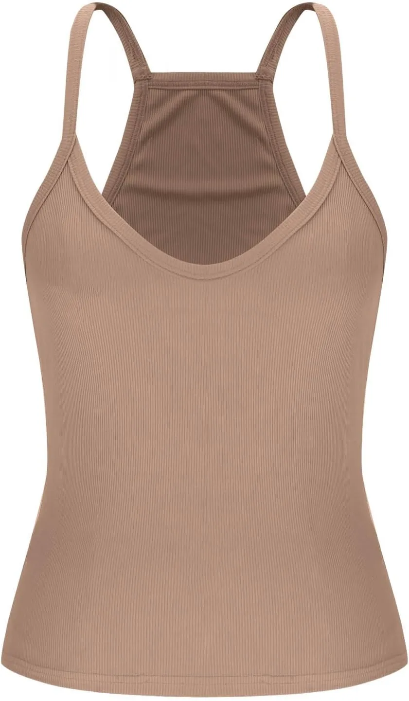 Women's Tank Tops Summer Spaghetti Strap Spring Shirts Deep V Neck Beach Vacation 2025 Casual Camisole