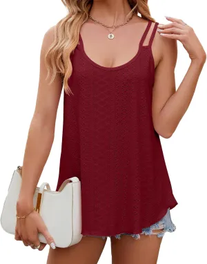 Women's Trendy Sleeveless Camisole Tank Tops with Cute Spaghetti Strap Shirts for Casual Summer Wear
