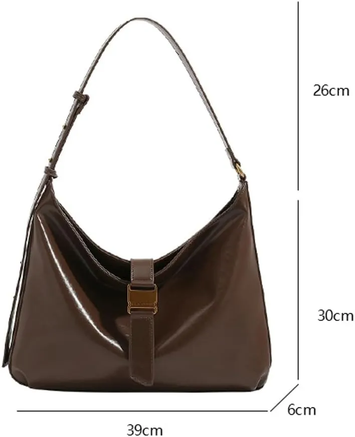 Women's Trendy Vegan Leather Shoulder Bag Large Totes Soft Handbag Y2k Underarm Purse Top Hnadle Bag Satchel