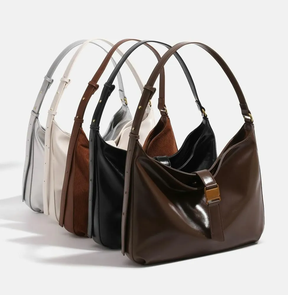Women's Trendy Vegan Leather Shoulder Bag Large Totes Soft Handbag Y2k Underarm Purse Top Hnadle Bag Satchel