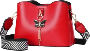 Womens Vegan Leather Shoulder Crossbody Bag Elegant Shell Purse Small Totes Butterfly Handbag Top Handle Satchel
