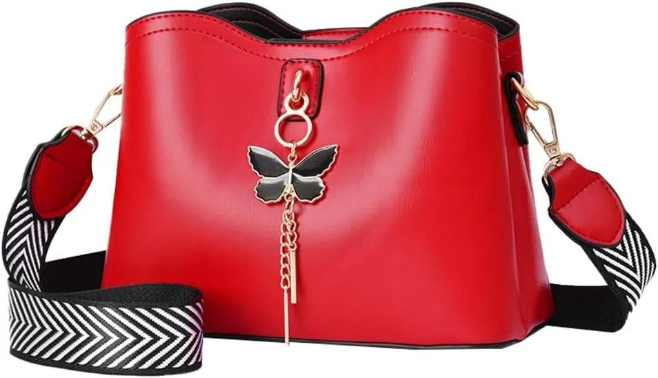 Womens Vegan Leather Shoulder Crossbody Bag Elegant Shell Purse Small Totes Butterfly Handbag Top Handle Satchel