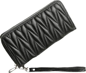 Women's Zip Wristlet Wallet - Large Capacity RFID Blocking Clutch Purse Quilted Soft Vegan Leather Travel Organizer