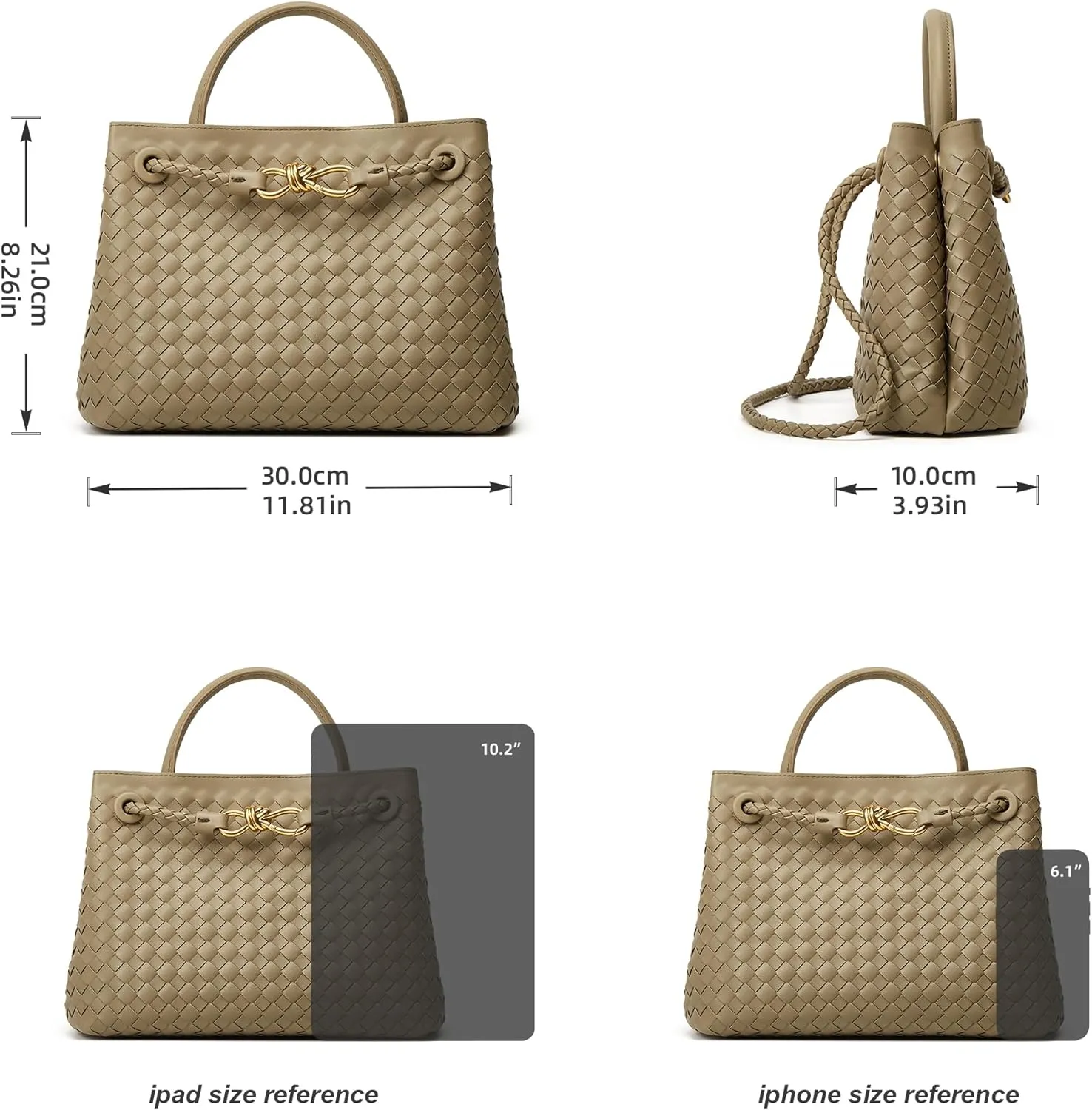Woven Bags for Women Tote Purse: Vegan Leather Shoulder Handbags - Large Beach Tote - Travel Totes Handwoven Satchel