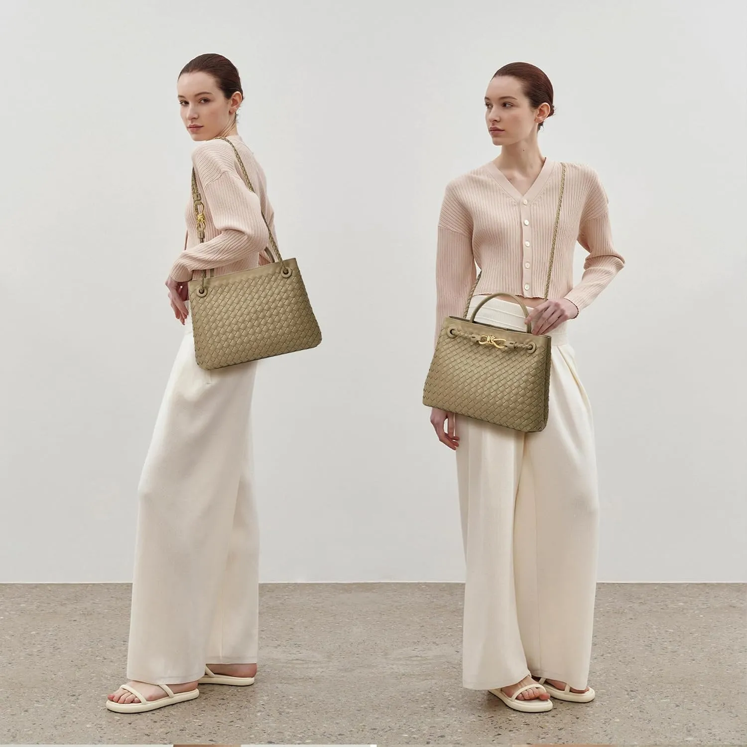 Woven Bags for Women Tote Purse: Vegan Leather Shoulder Handbags - Large Beach Tote - Travel Totes Handwoven Satchel