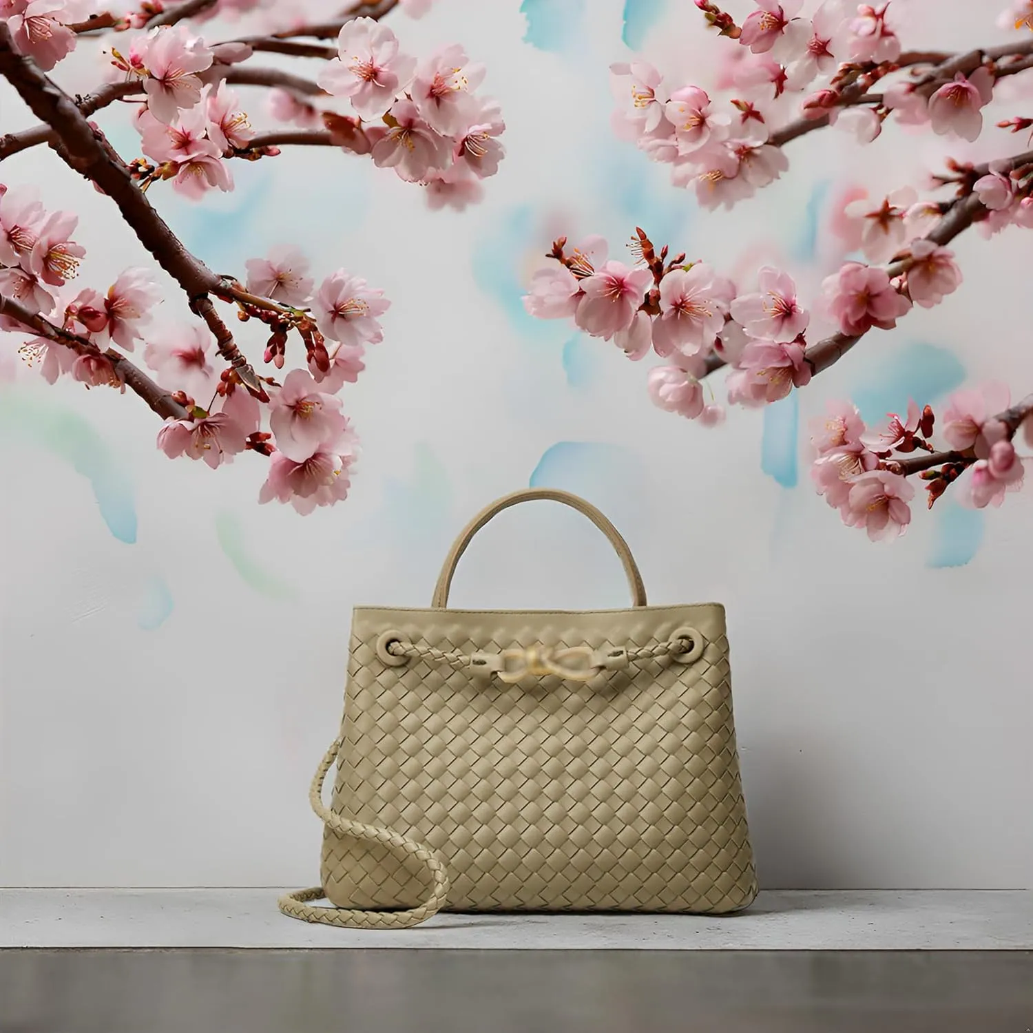 Woven Bags for Women Tote Purse: Vegan Leather Shoulder Handbags - Large Beach Tote - Travel Totes Handwoven Satchel