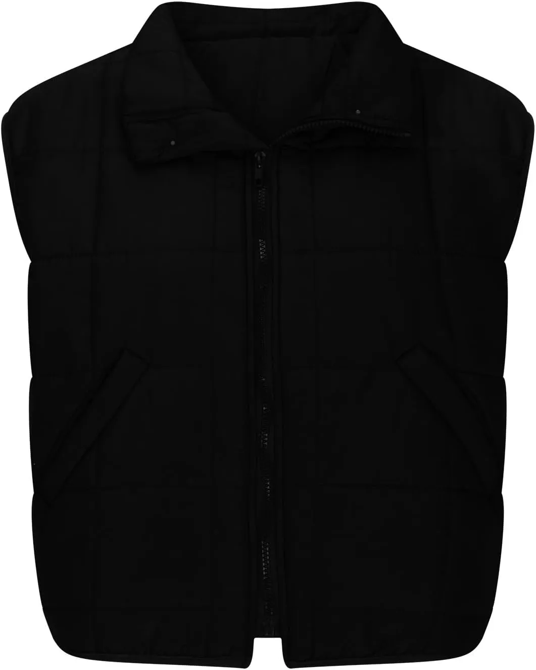 XUNRYAN Womens Puffer Vest Winter Warm Coats Quilted Lightweight Jacket Sleeveless Full Zip Cotton Outerwear Padded Gilet